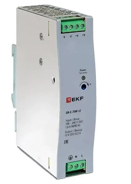 DR-E-75W-12. Блок питания на дин рейку 75Вт — фото 1 из 3