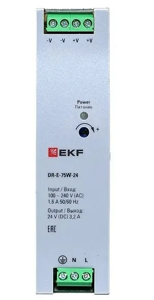 DR-E-75W-24. Блок питания на дин рейку 75Вт — фото 3 из 3