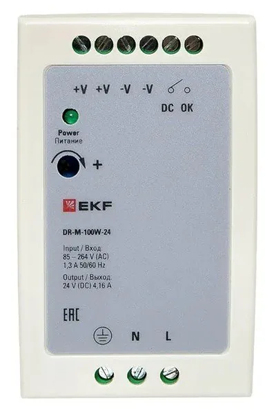 DR-M-100W-24. Блок питания на дин рейку 100Вт — фото 3 из 4