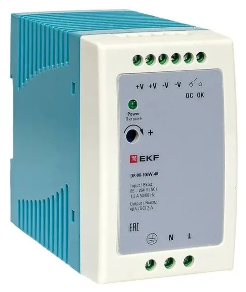 DR-M-100W-48. Блок питания на дин рейку 100Вт — фото 1 из 4