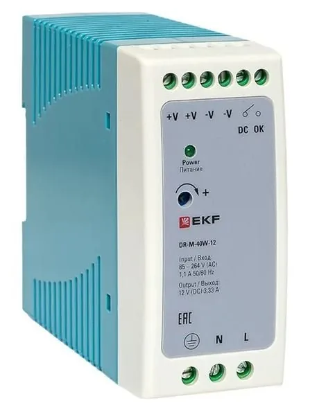 DR-M-40W-12. Блок питания на дин рейку 40Вт — фото 1 из 3