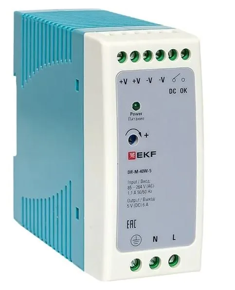 DR-M-40W-5. Блок питания на дин рейку 40Вт — фото 1 из 3