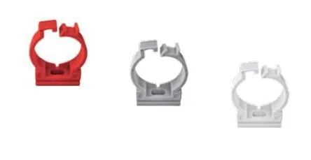 Ecoplast держатель с защелкой для труб D25, АБС, красный (50 шт) (49625-50). Держатель с защелкой для аспирационной системы