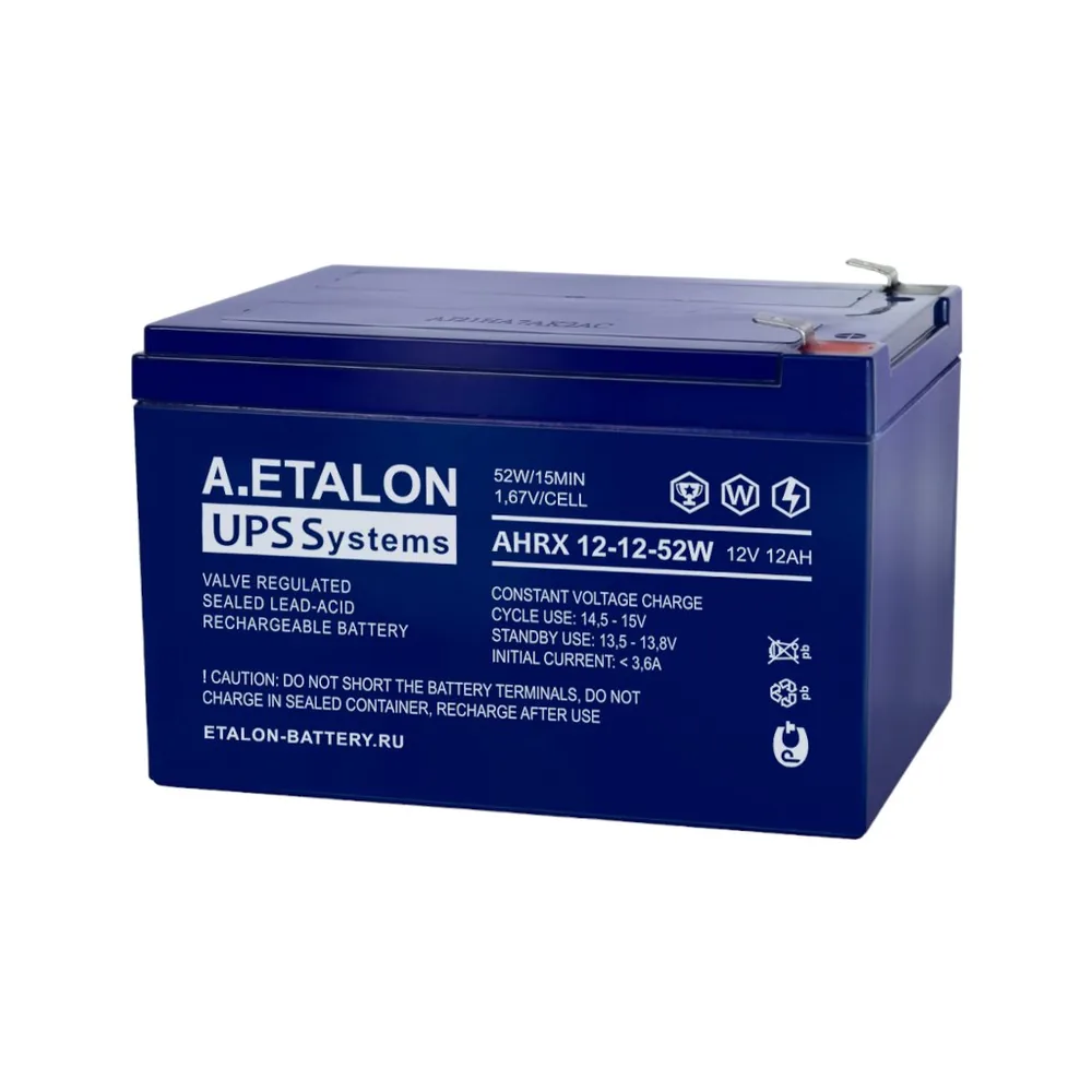 A.ETALON AHRX 12-12-52W. Аккумулятор герметичный свинцово-кислотный