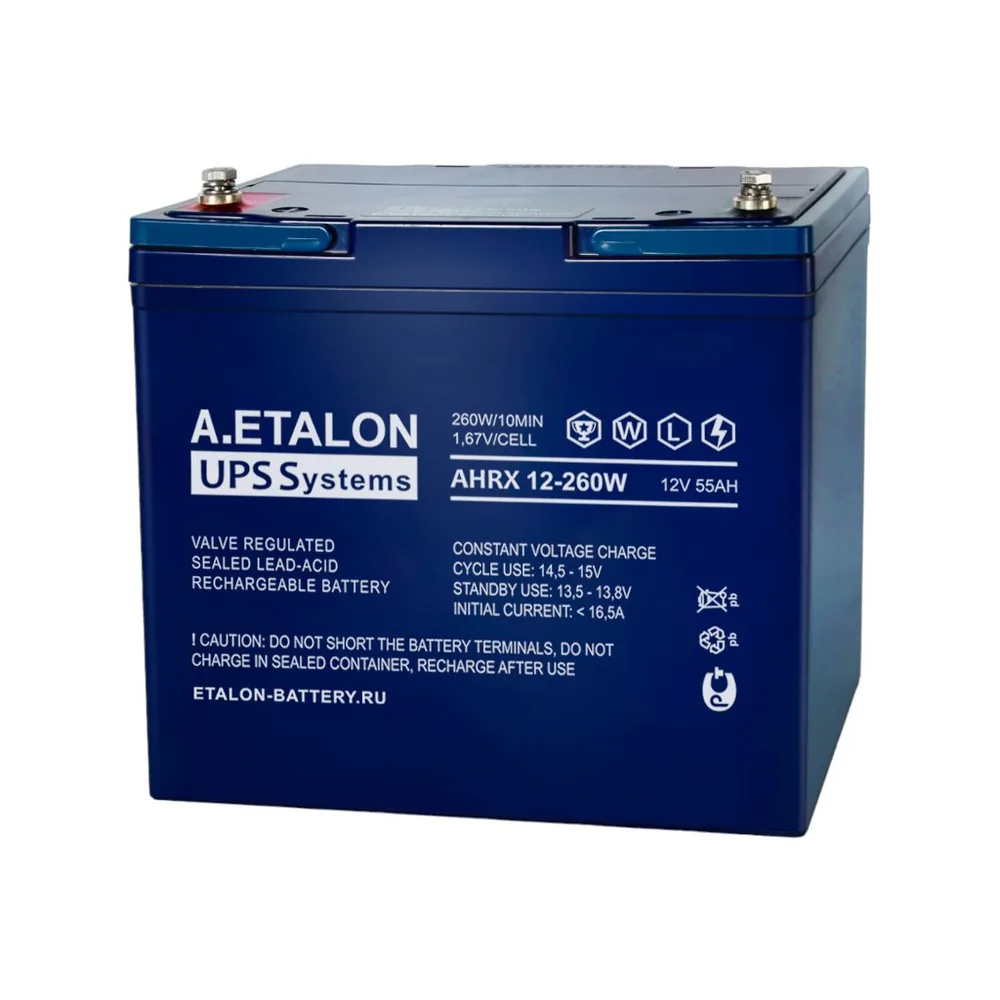 A.ETALON AHRX 12-260W (55). Аккумулятор герметичный свинцово-кислотный