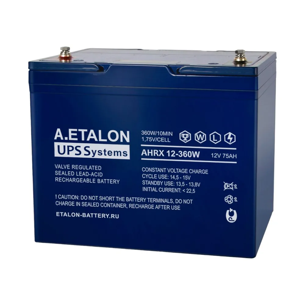 A.ETALON AHRX 12-360W (75). Аккумулятор герметичный свинцово-кислотный