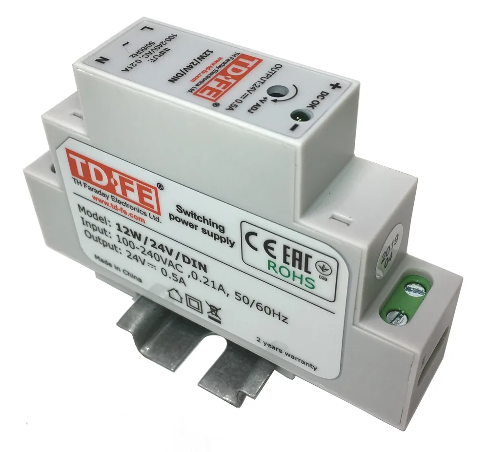 12W/24V/DIN. Блок питания