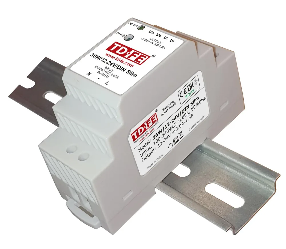 36W/12-24V/DIN Slim. Источник вторичного электропитания