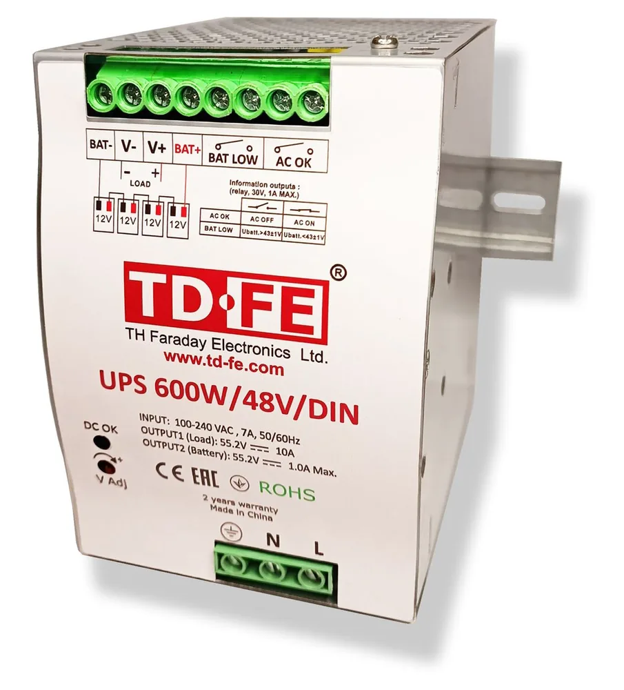 Блок бесперебойного питания UPS 600W/48V/DIN 2017