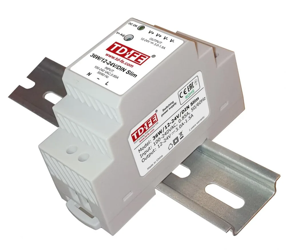Блок питания 36W/12-24V/DIN Slim 4008
