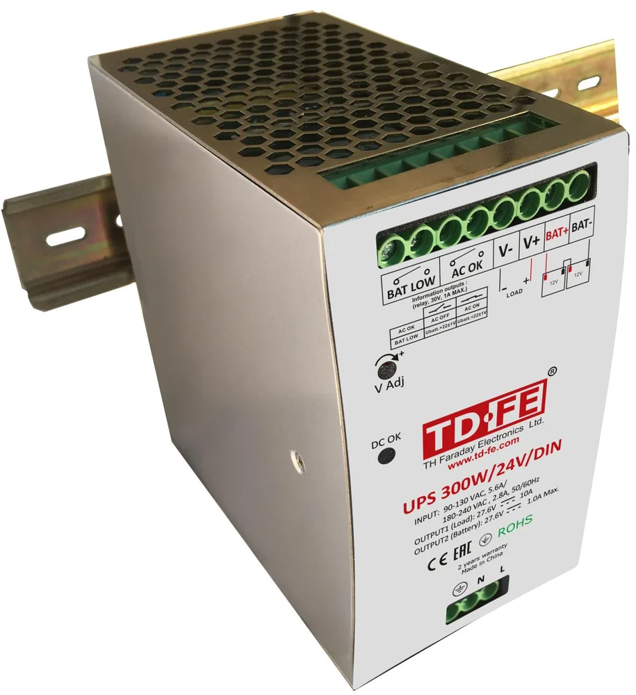 UPS 300W/24V/DIN. Источник вторичного электропитания резервированный