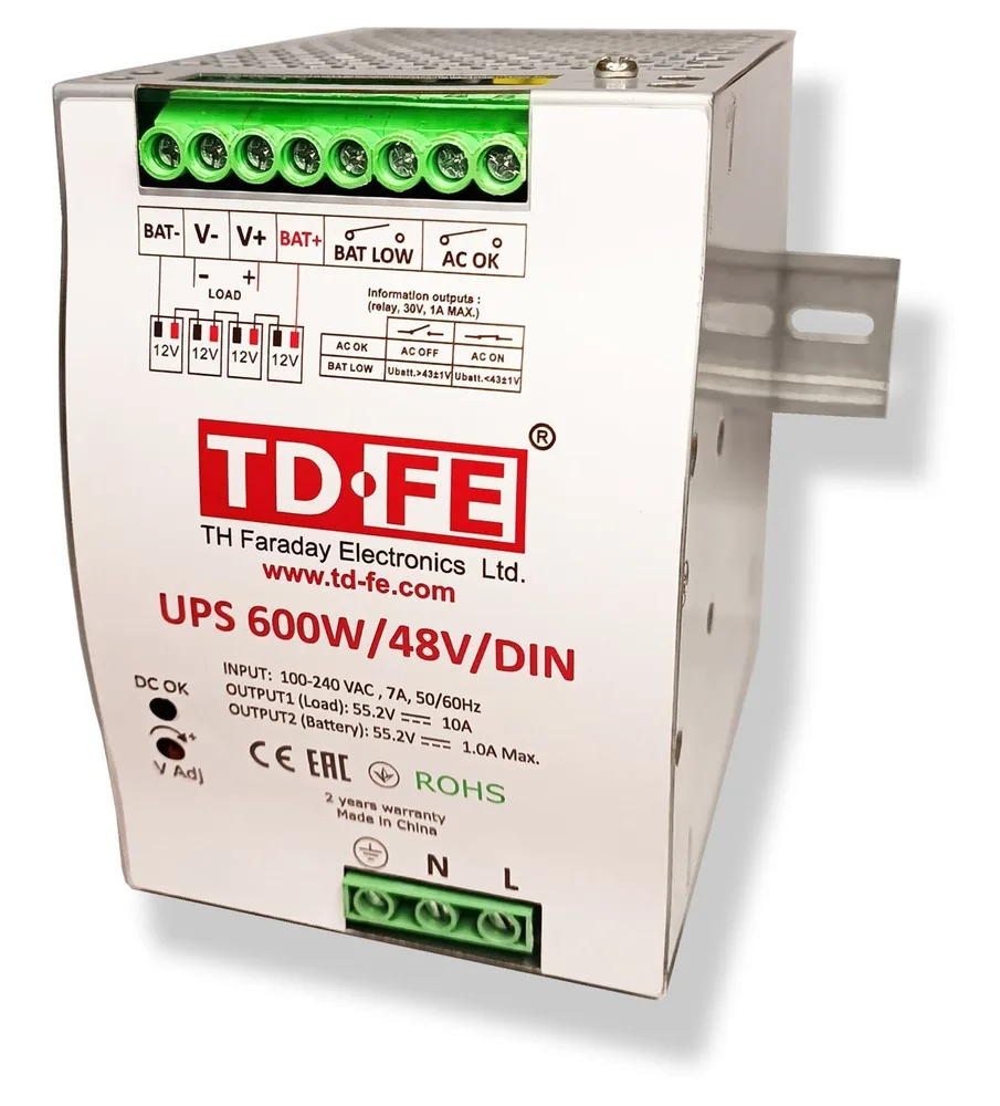 UPS 600W/48V/DIN. Источник вторичного электропитания резервированный