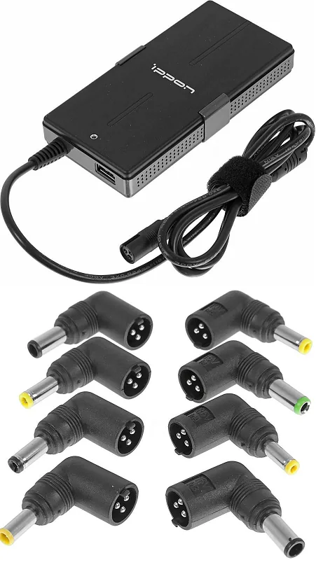 Блок питания Ippon S65U автоматический 65W 15V-19.5V 11-connectors 3.5A 1xUSB 2.1A, LED индикатор (651781). Блок питания