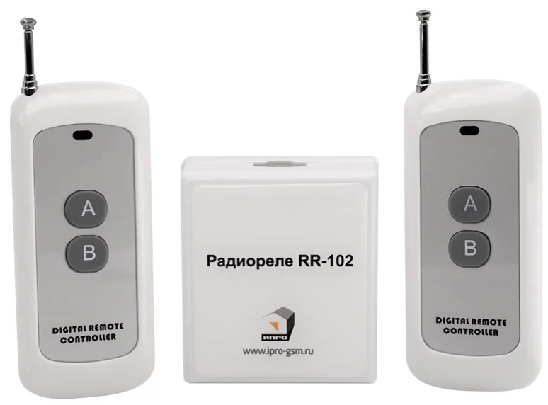 RR-102 + 2 пульта, 250-950 метров, питание 12В. Комплект радиореле