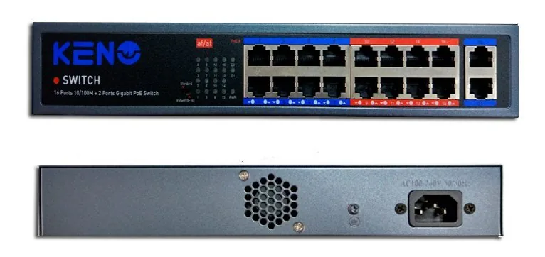 KN-SW1602POE+. Коммутатор с питанием по PoE