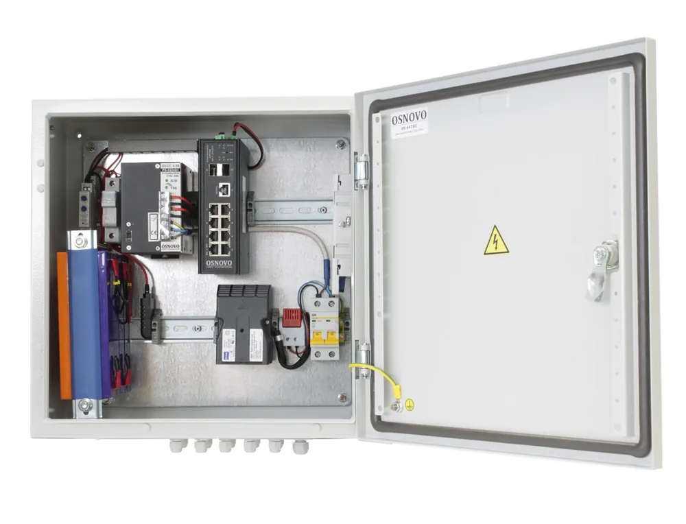 OS-44TB1(SW-80802/ILS(port 90W)). Уличный коммутатор с PoE