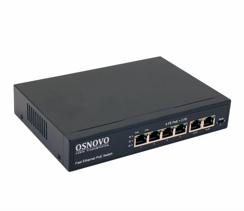 SW-20600(80W). Коммутатор 6-портовый Fast Ethernet с PoE