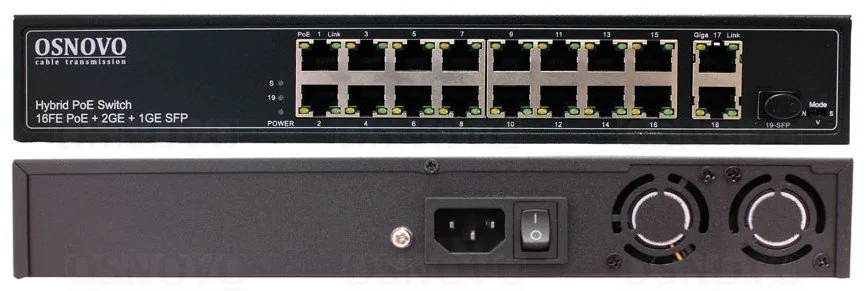 SW-61621(300W). Коммутатор 16-портовый Fast Ethernet с PoE