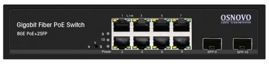 SW-80802(150W). Промышленный PoE коммутатор Gigabit Ethernet на 10 портов