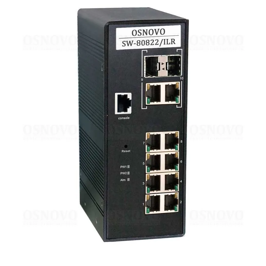 SW-80822/ILR. Коммутатор 10-портовый Gigabit Ethernet с PoE