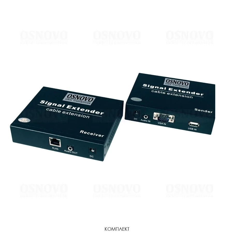 TLN-VKM/1+RLN-VKM/1(ver.2). Удлинитель VGA, аудио-сигналов