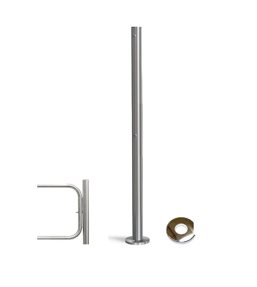 PERCo-BH02 2-14 с крышкой. Стойка с отверстием под стопорный механизм поворотной секции