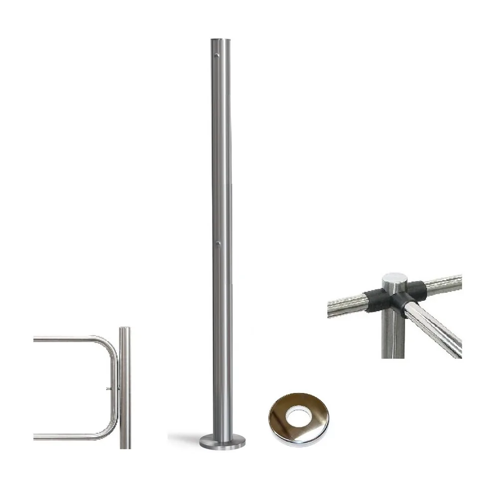 PERCo-BH02 2-16 с крышкой. Стойка с отверстием под стопорный механизм поворотной секции