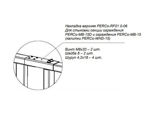 PERCo-RF01 0-06. Накладка верхняя