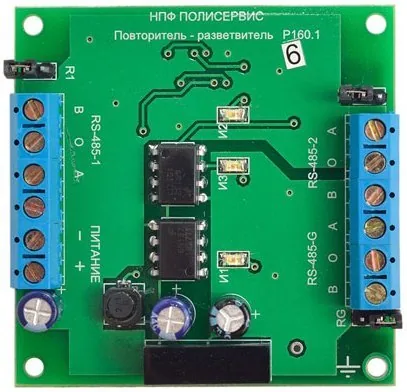 RS-485/RS-485/RS-485G. Модуль повторителя-разветвителя бескорпусной