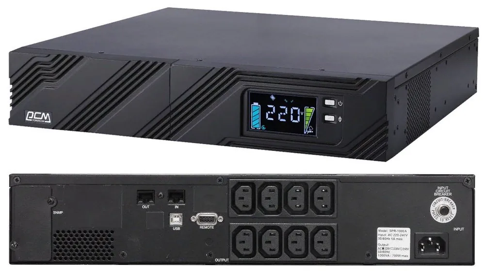 Smart King Pro+ SPR-1000 LCD 800Вт 1000ВА черный. Источник бесперебойного питания