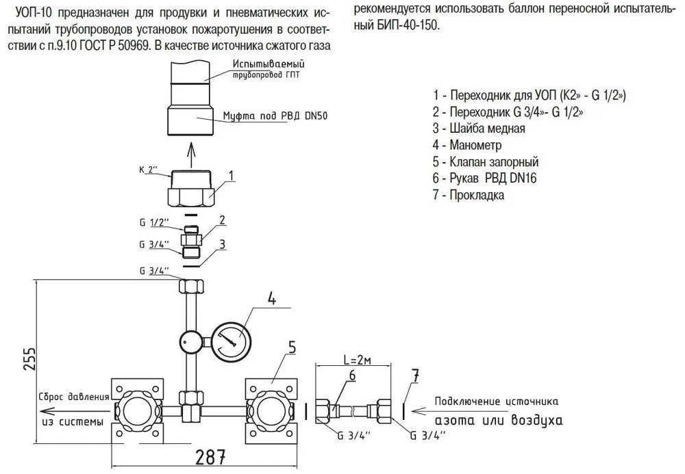 УОП-10. Устройство для опрессовки трубопровода