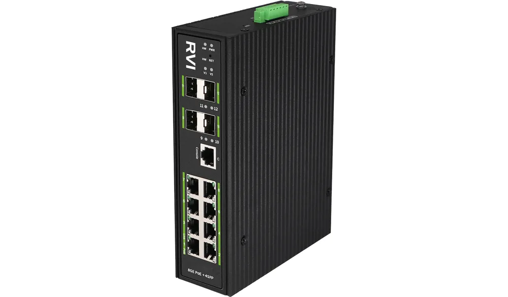 RVi-1NSIM8GP-4S. Коммутатор с питанием по PoE
