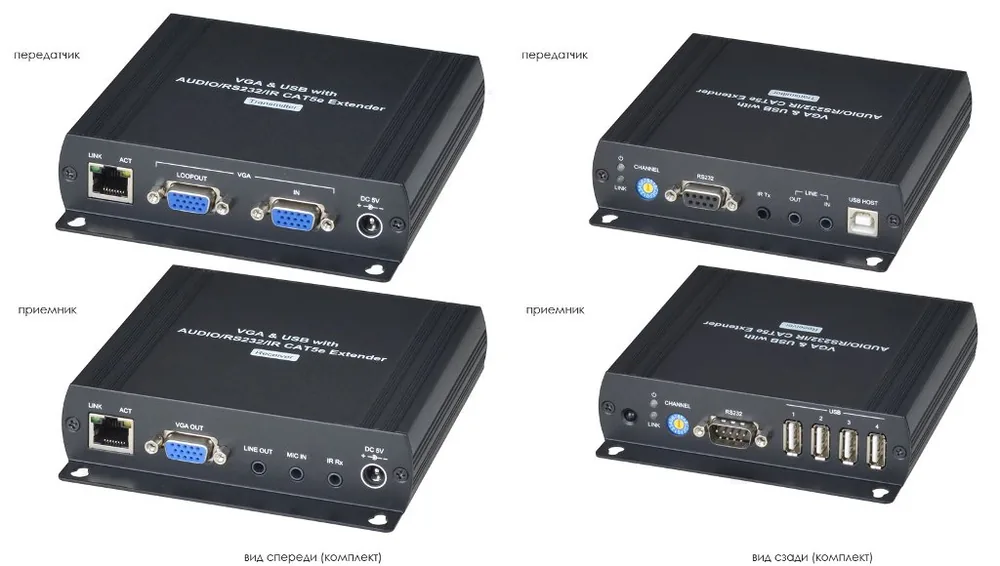 VKM04. Удлинитель VGA, клавиатуры, мыши