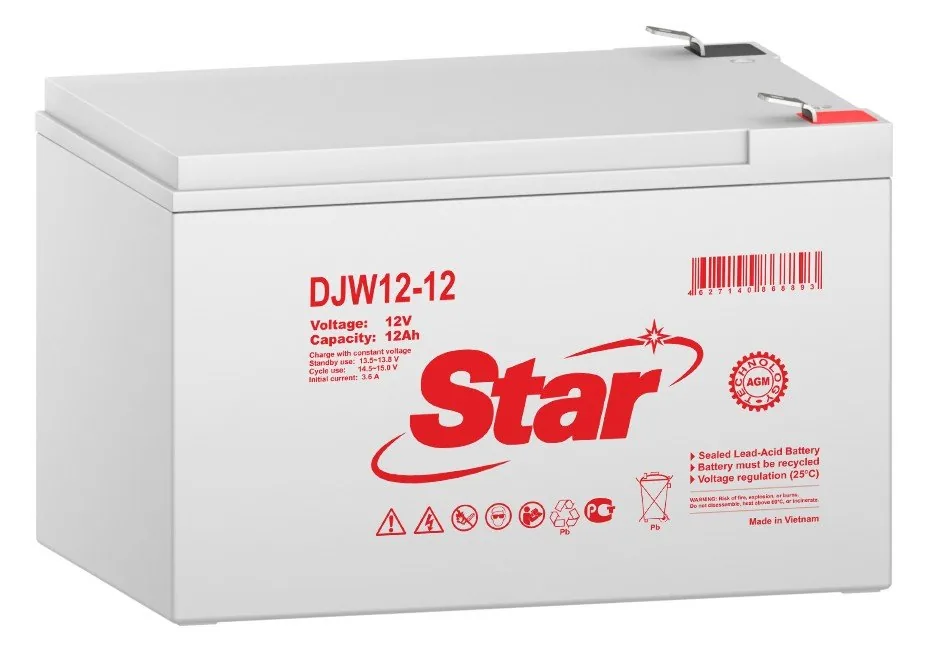 STAR DJW12-12. Аккумулятор герметичный свинцово-кислотный — фото 2 из 2