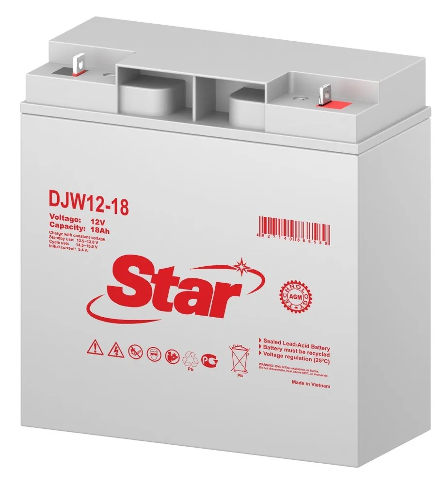 STAR DJW12-18. Аккумулятор герметичный свинцово-кислотный — фото 2 из 2