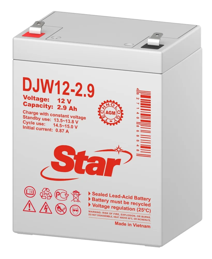 STAR DJW12-2.9. Аккумулятор герметичный свинцово-кислотный — фото 2 из 2