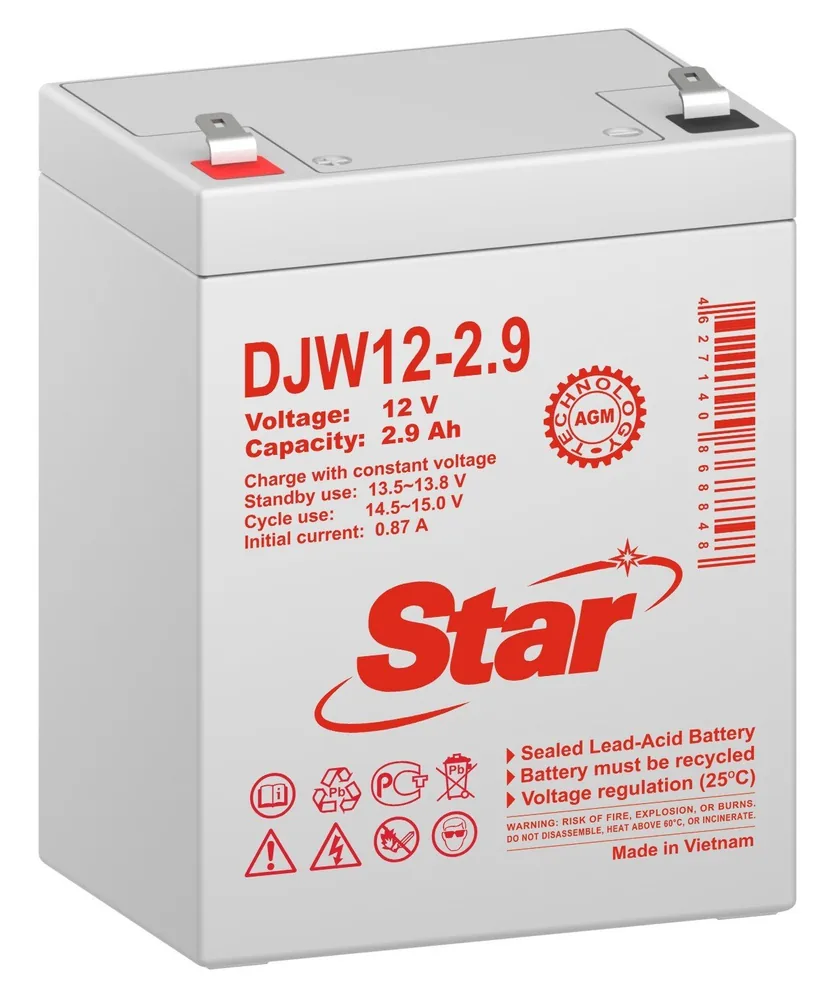 STAR DJW12-2.9. Аккумулятор герметичный свинцово-кислотный — фото 1 из 2