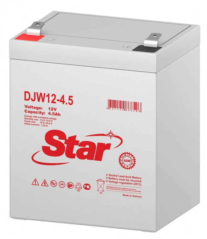 STAR DJW12-4.5. Аккумулятор герметичный свинцово-кислотный — фото 2 из 2