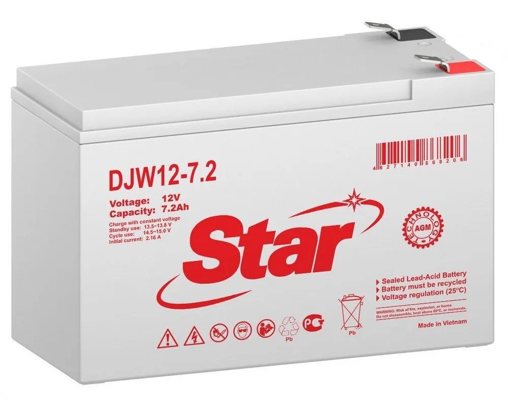 STAR DJW12-7.2. Аккумулятор герметичный свинцово-кислотный — фото 1 из 2