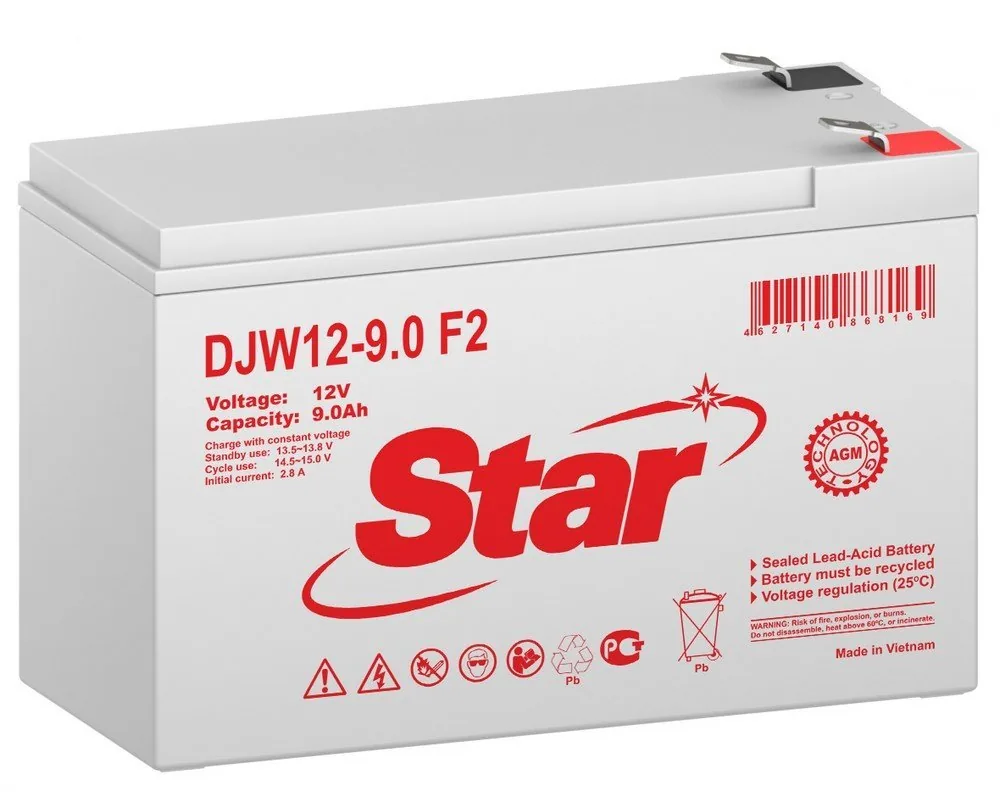 STAR DJW12-9.0 F2. Аккумулятор герметичный свинцово-кислотный — фото 1 из 2