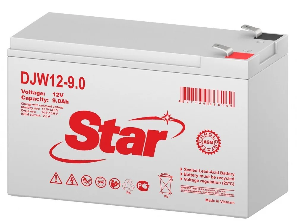 STAR DJW12-9.0. Аккумулятор герметичный свинцово-кислотный — фото 2 из 2