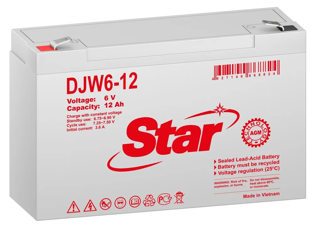 STAR DJW6-12. Аккумулятор герметичный свинцово-кислотный — фото 1 из 2