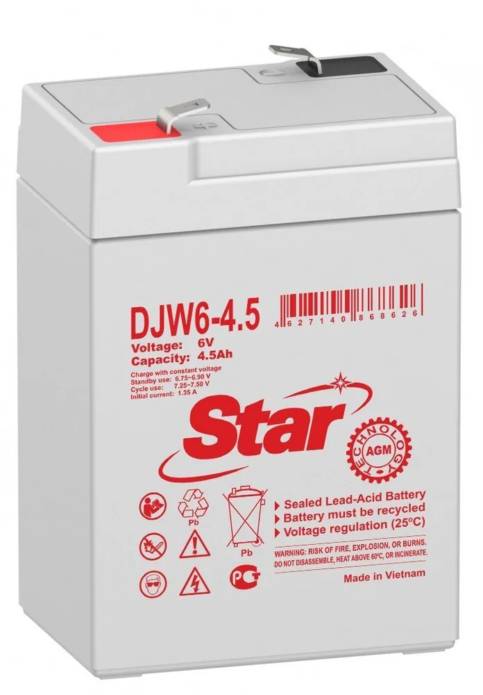 STAR DJW6-4.5. Аккумулятор герметичный свинцово-кислотный — фото 1 из 2