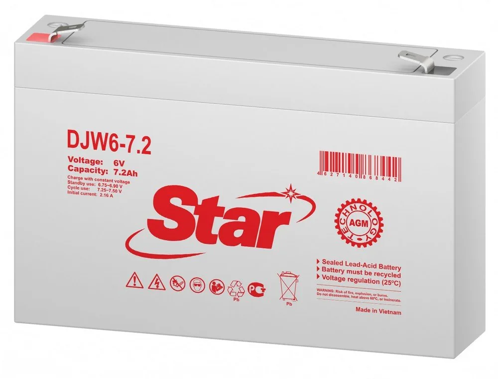 STAR DJW6-7.2. Аккумулятор герметичный свинцово-кислотный — фото 2 из 2