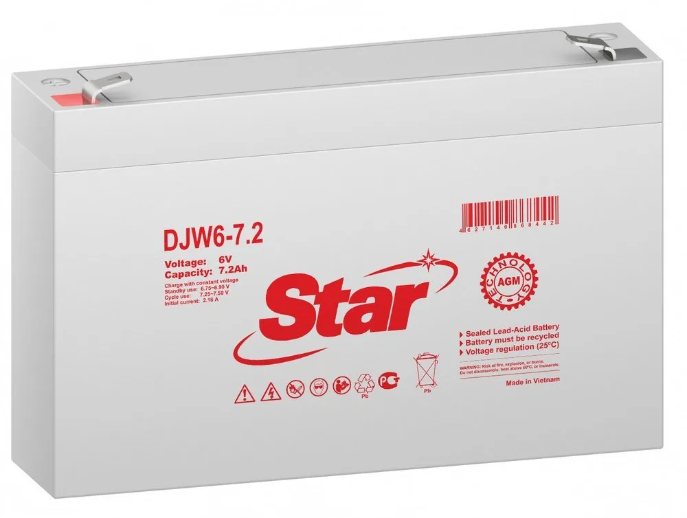 STAR DJW6-7.2. Аккумулятор герметичный свинцово-кислотный — фото 1 из 2