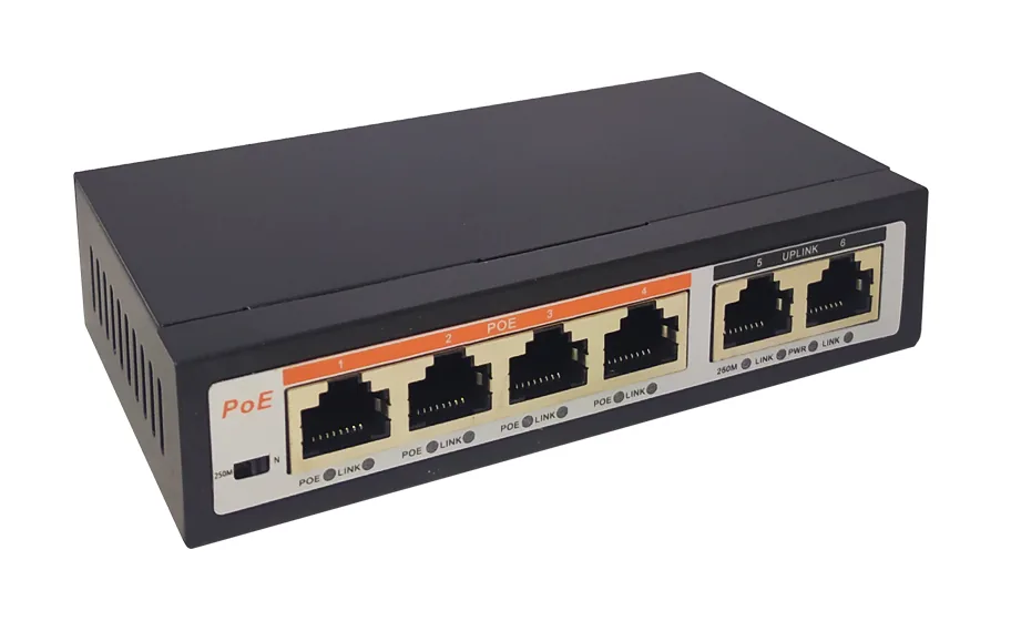 TI-204P, SIP коммутатор. Коммутатор с питанием по PoE
