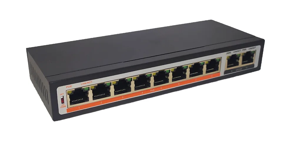 TI-208P. Коммутатор с питанием по PoE