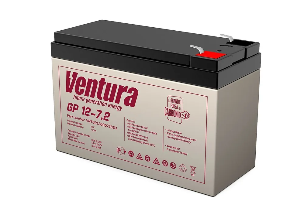 Ventura GP 12-7,2. Аккумулятор герметичный свинцово-кислотный