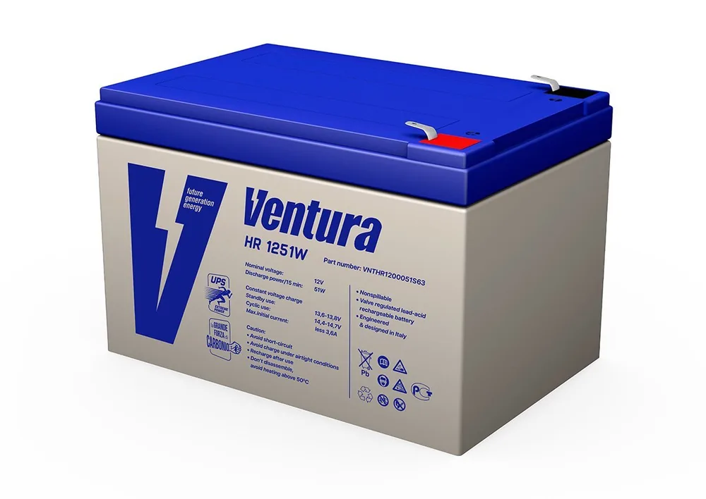 Ventura HR 1251W. Аккумулятор герметичный свинцово-кислотный