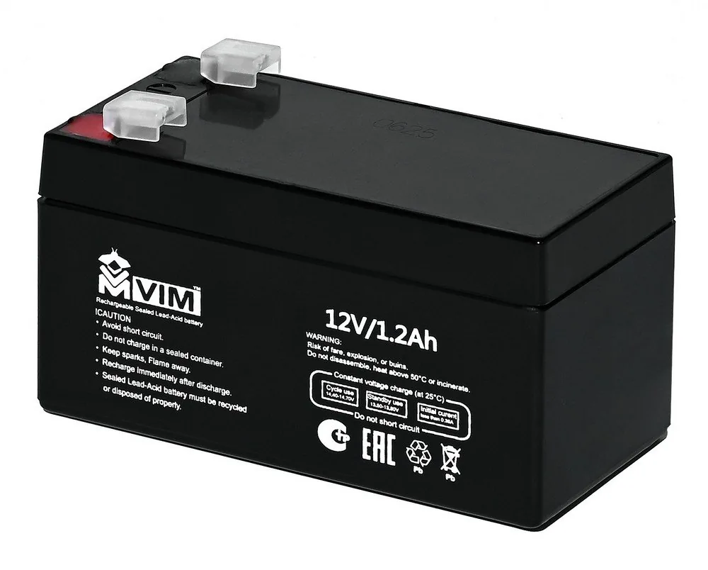 VM-BAT-12-1,2. Аккумулятор герметичный свинцово-кислотный — фото 1 из 3